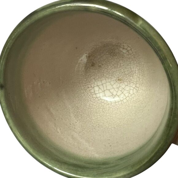 MCM John B Taylor Louisville Stoneware Pottery Green Rim 4pc Set Coffee Cup Mug - Picture 4 of 12